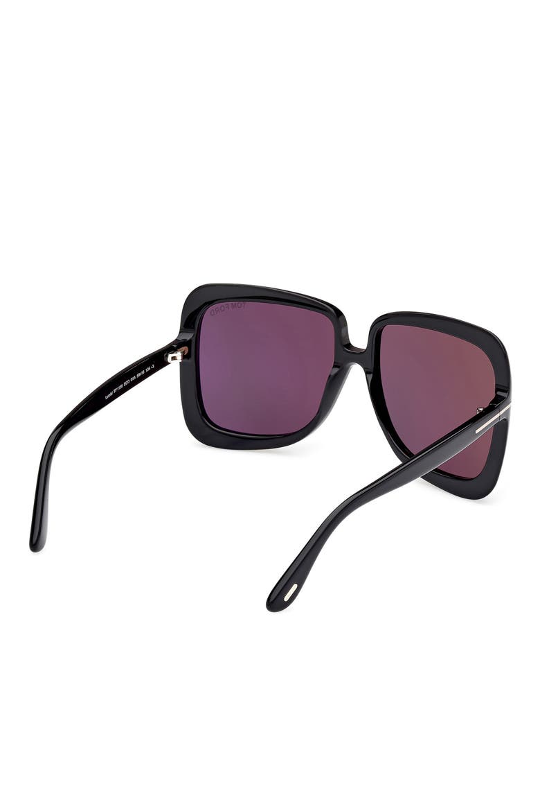 Lorelai 59mm Square Sunglasses, Alternate, color, SHINY BLACK  / SMOKE