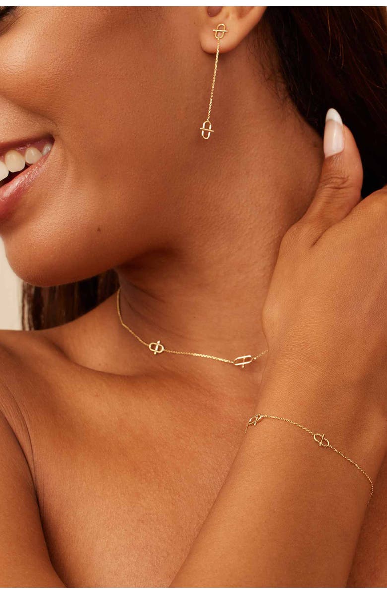 Oradina 14K Gold Harmony Station Bracelet, Alternate, color, Yellow Gold