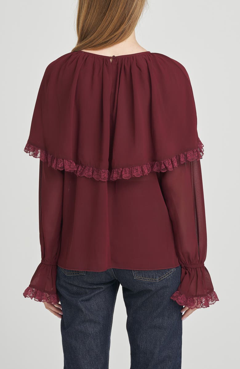 WAYF Mirabel Capelet Top, Alternate, color, Merlot