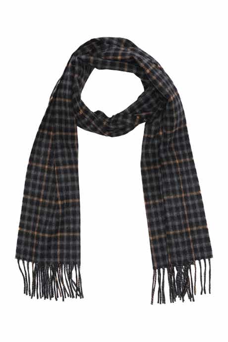 Hickey Freeman Cashmere Gingham Windowpane Scarf