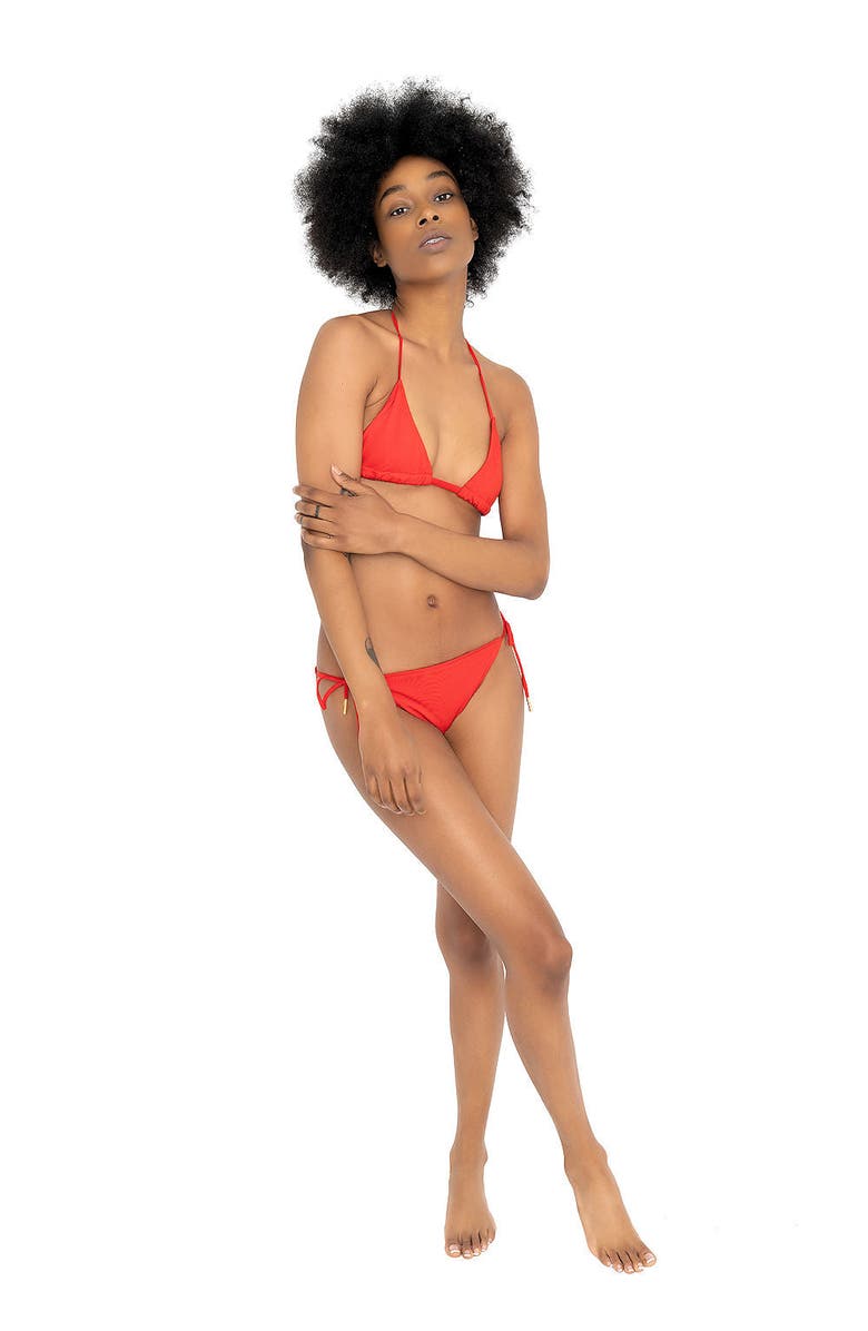 Dai Moda Women's Frenchie Red Two Piece Tri String Bikini, Main, color, Red