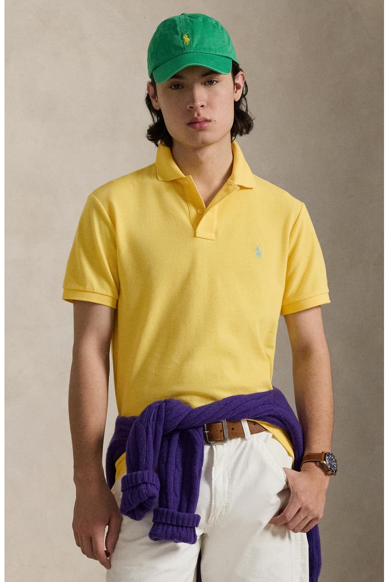 The Iconic Cotton Mesh Polo, Alternate, color, SUNFISH YELLOW/ C7109