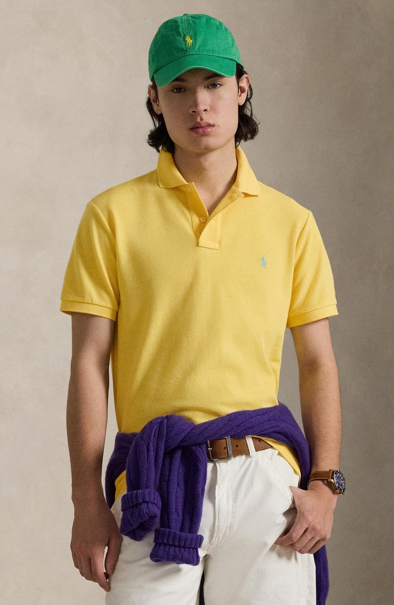 Polo Ralph Lauren The Iconic Cotton Mesh Polo, Alternate, color, Sunfish Yellow/ C7109