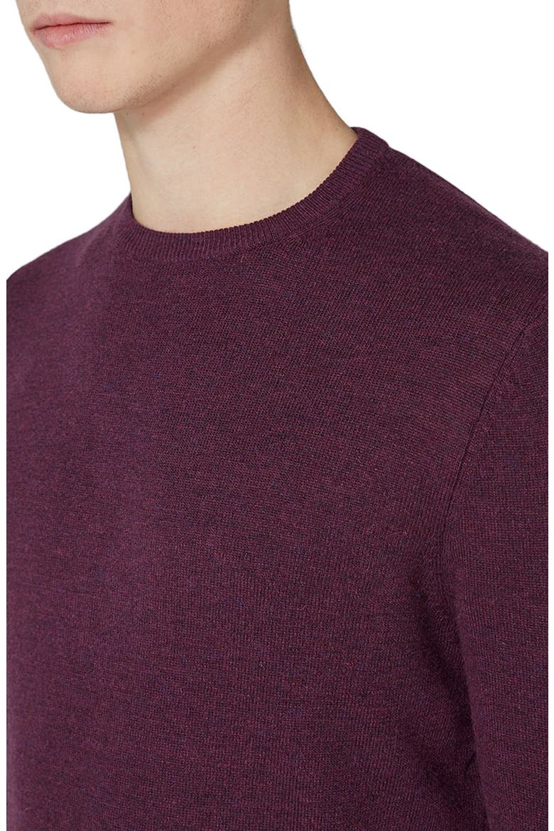 Crewneck Sweater, Alternate, color, BURGUNDY