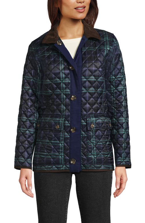 Lands' End Reversible Barn Quilted Jacket In Black