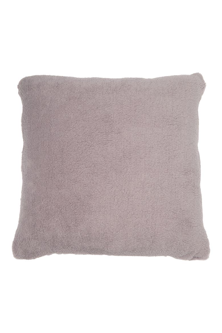 Pintuck Faux Fur Accent Pillow, Alternate, color, GREY BIRD