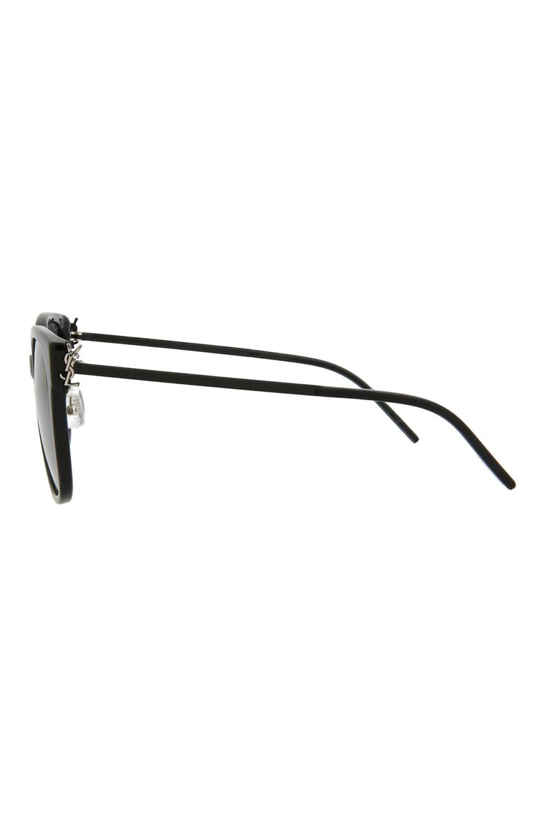 57mm Square Sunglasses, Alternate, color, BLACK BLACK SMOKE