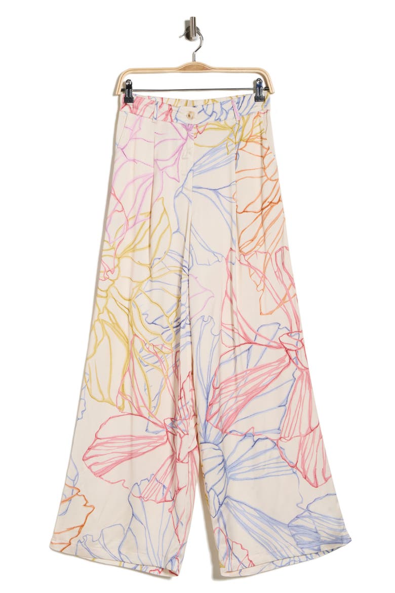 Philo Woven Wide Leg Pants, Alternate, color, PASTEL SKECTH