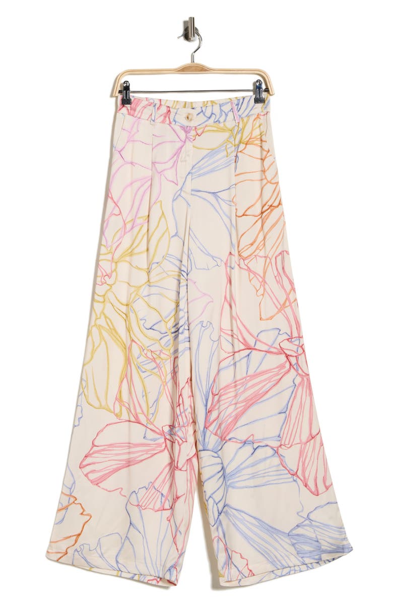 FRNCH Philo Woven Wide Leg Pants, Alternate, color, Pastel Skecth