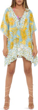 RANEES Palm Leaf Cotton Caftan