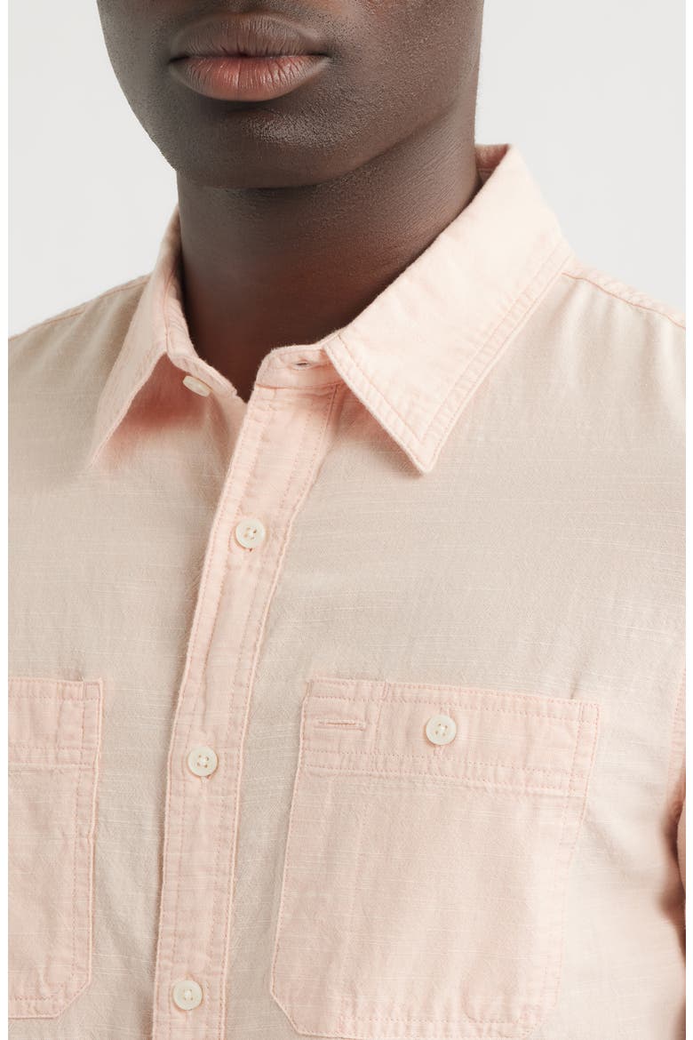 Mason Classic Fit Short Sleeve Button-Up Work Shirt, Alternate, color, VINTAGE PINK