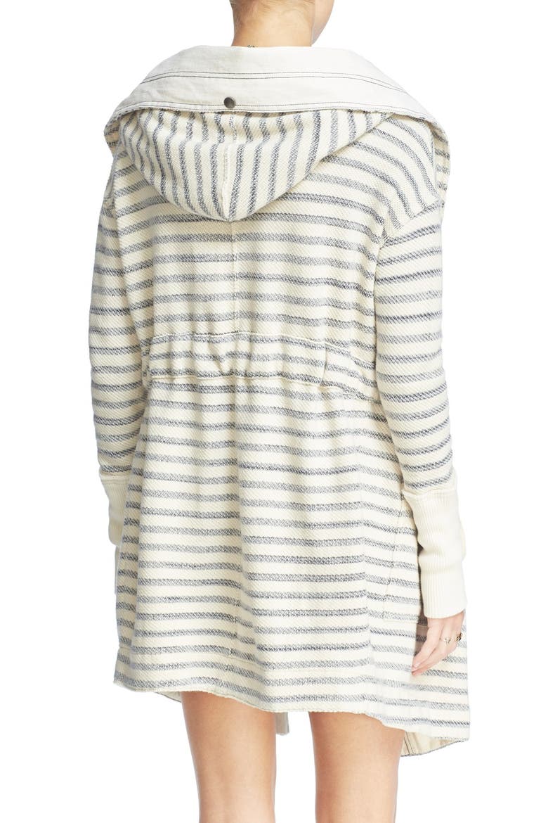 'Long Island' Stripe Hooded Cardigan, Alternate, color, IVORY COMBO