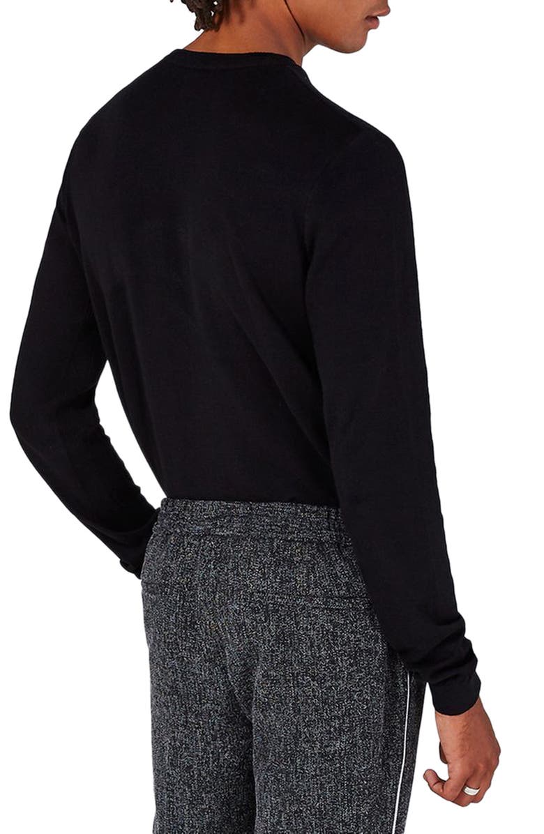 Topman Side Rib Cotton Sweater, Alternate, color,