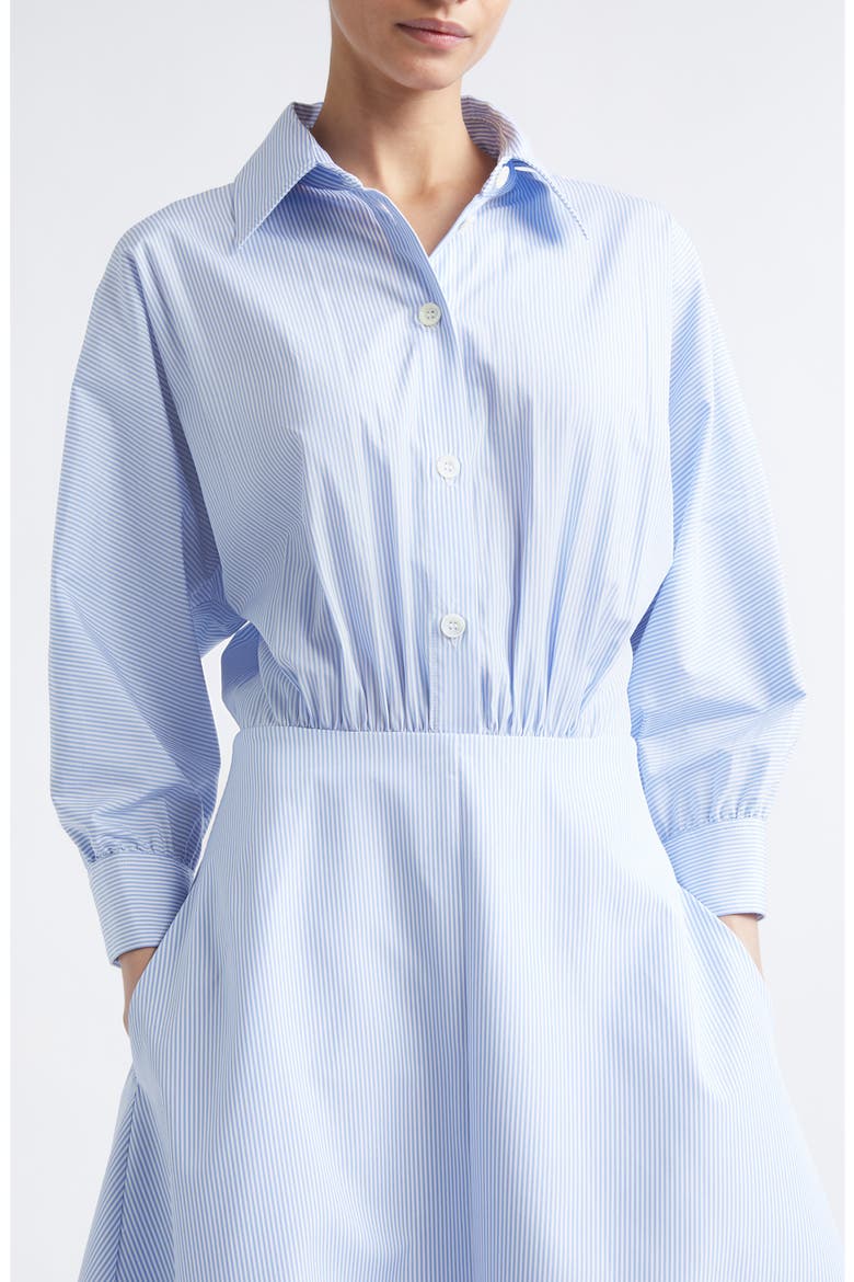 Eleanor Stripe Cotton Poplin Shirtdress, Alternate, color, CORNFLOWER STRIPE