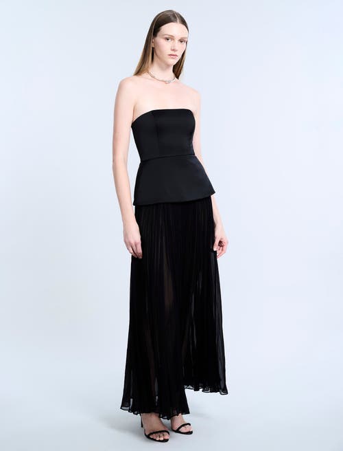 Bcbg Strapless Peplum Gown In Black