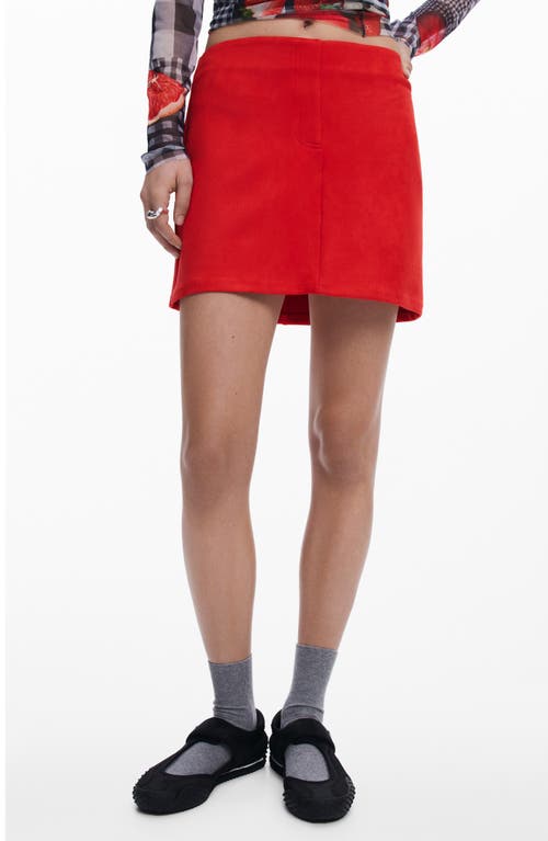 Desigual Suede Mini Skirt In Red