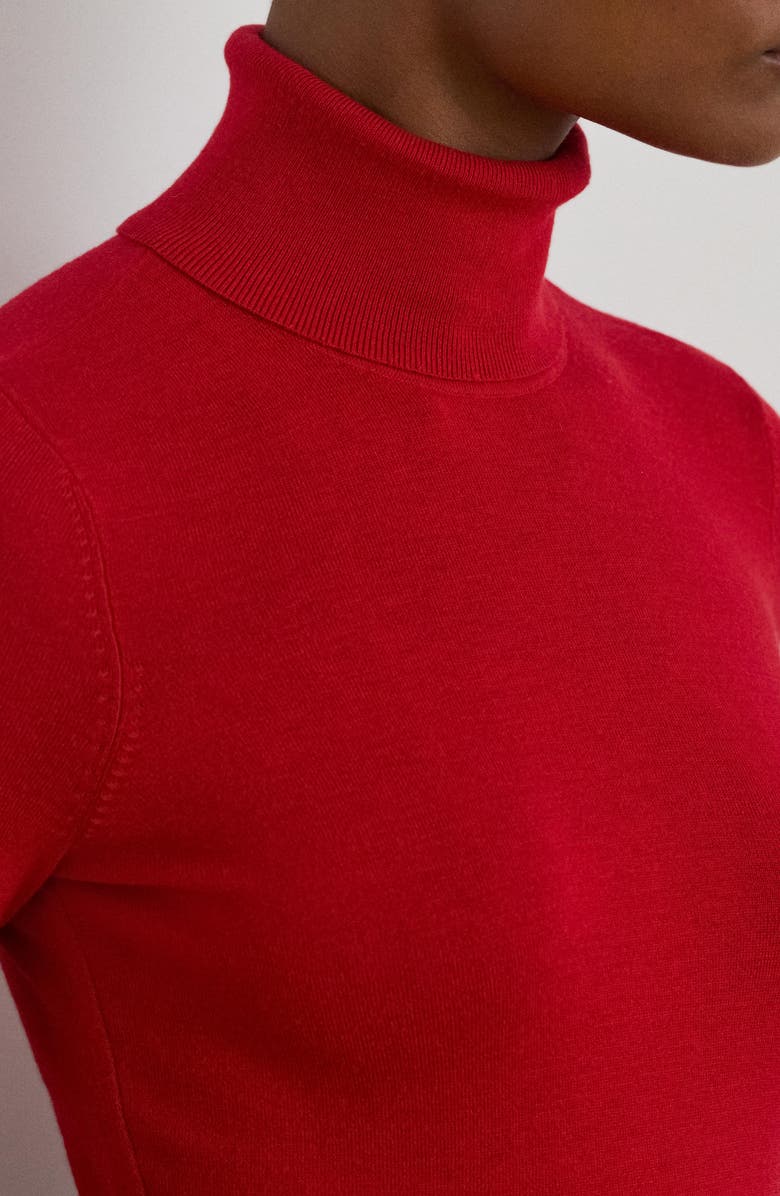 Lauren Ralph Lauren Slim Turtleneck Sweater, Alternate, color, Ralph Red