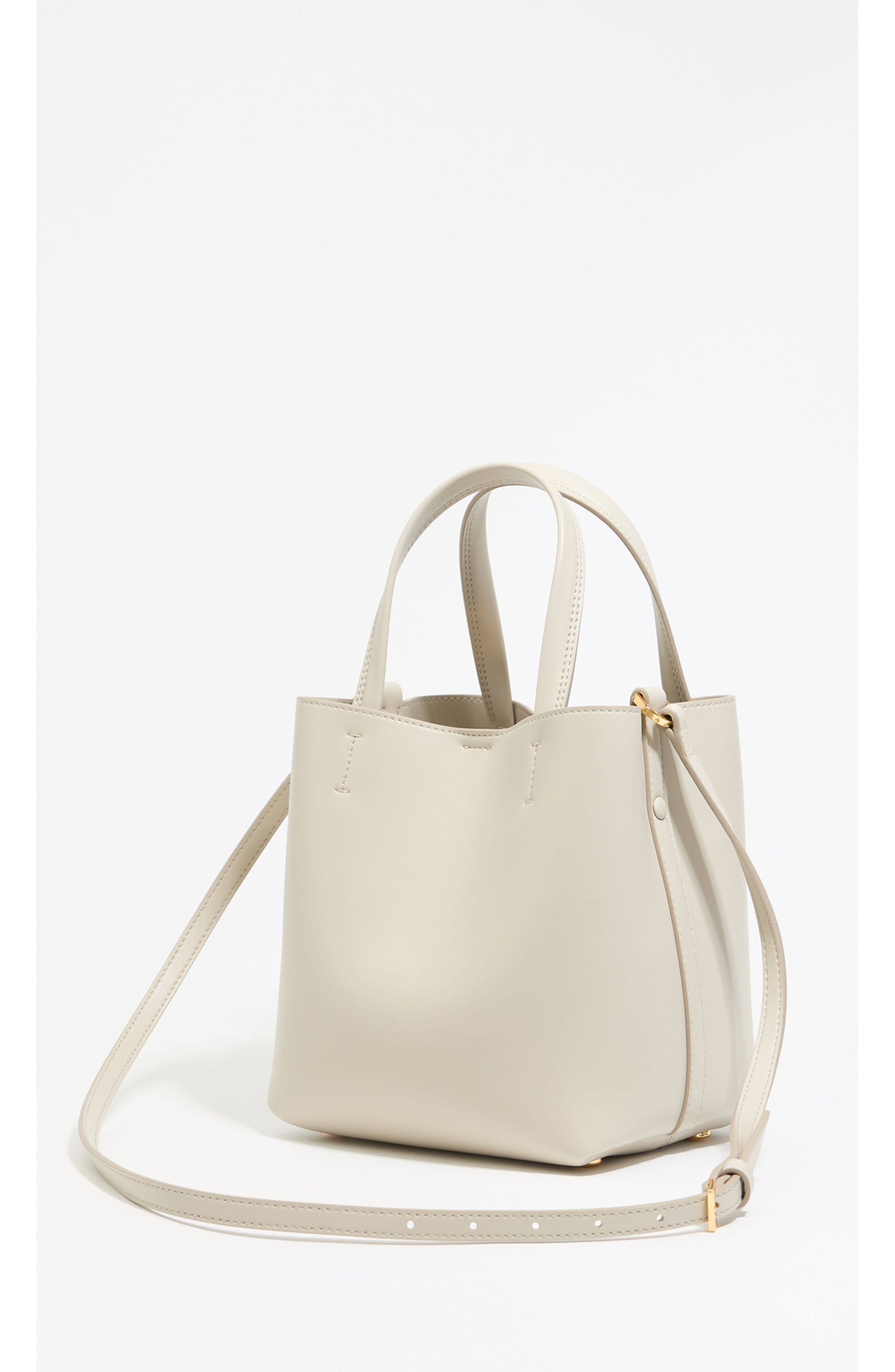 Bimba y Lola Small Stone Leather Chihuahua Bag, Alternate, color, Stone