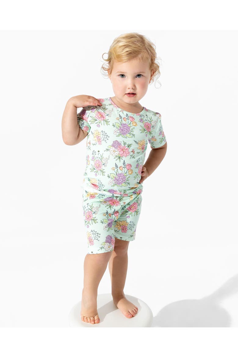 Petals & Posies Kids 2-Piece Short Sleeve & Shorts Pajama Set, Alternate, color, Petals & Posies