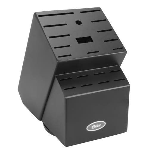 Oster Baldwyn 22 Piece Stainless Steel Cutlery Set With Stainless Steel Handles And Wooden Block In Silver