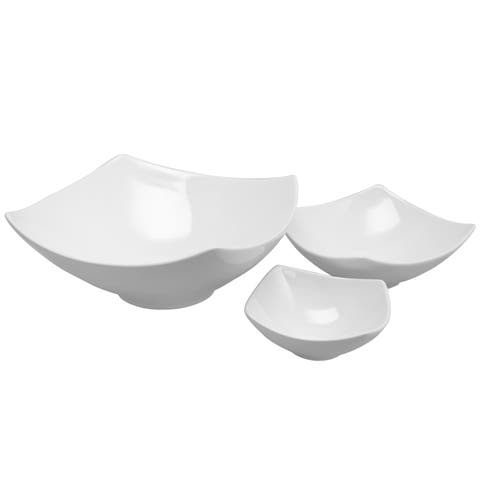 Gracious Dining 3-Piece Stoneware Square Bowl Set