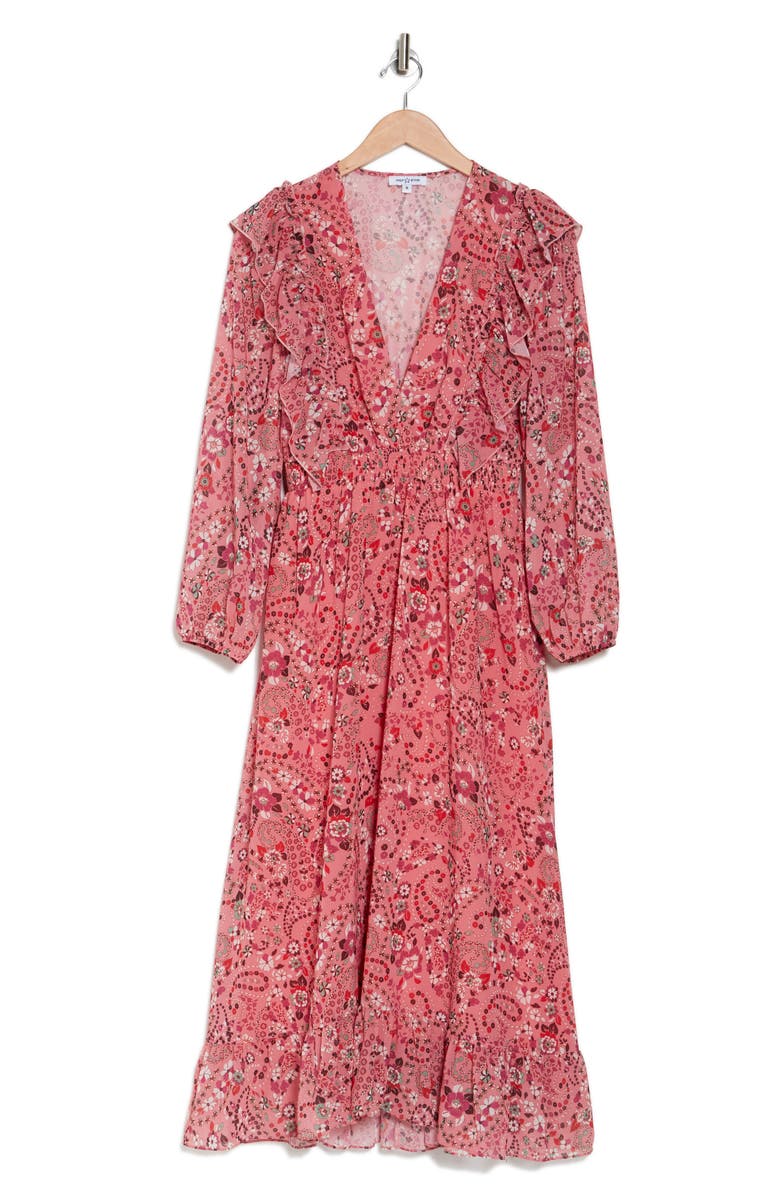 AREA STARS Gisele Long Sleeve Midi Dress, Alternate, color, Pink