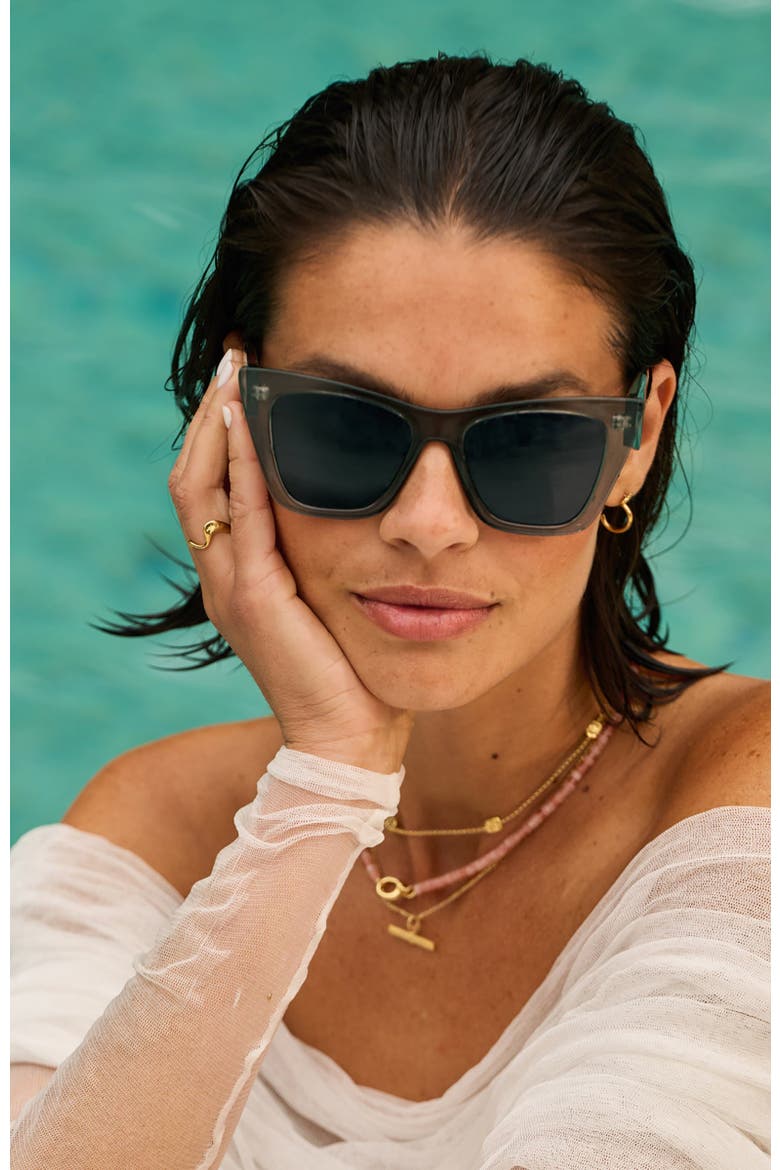 Porto Sunglasses, Alternate, color, Grey Transparent