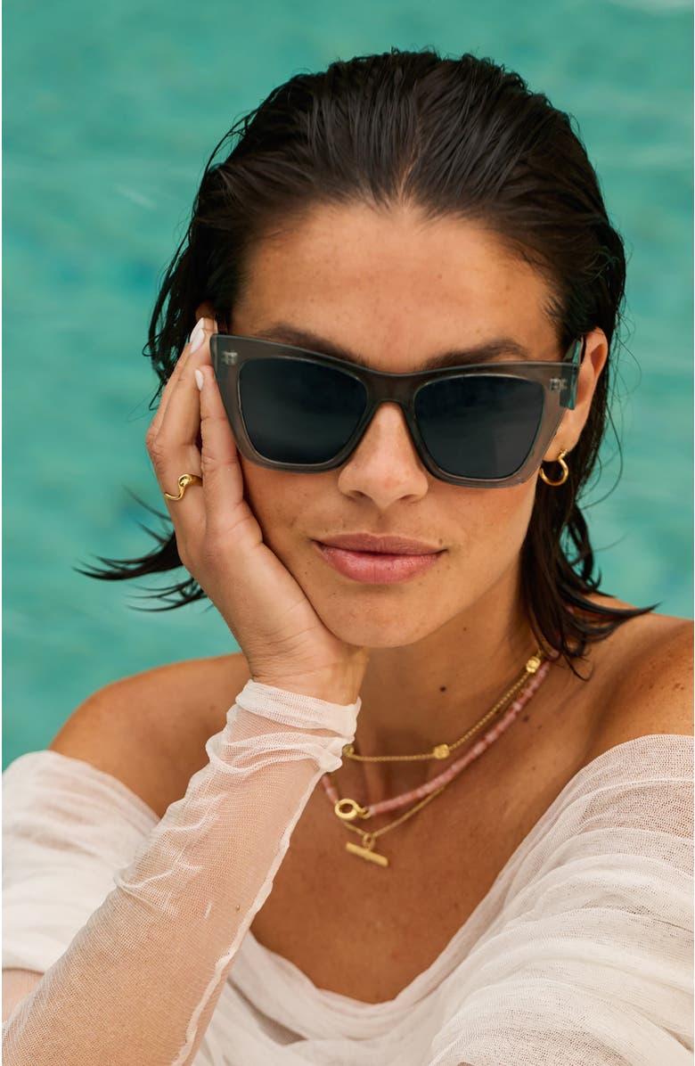 Katie Loxton Porto Sunglasses, Alternate, color, Grey Transparent
