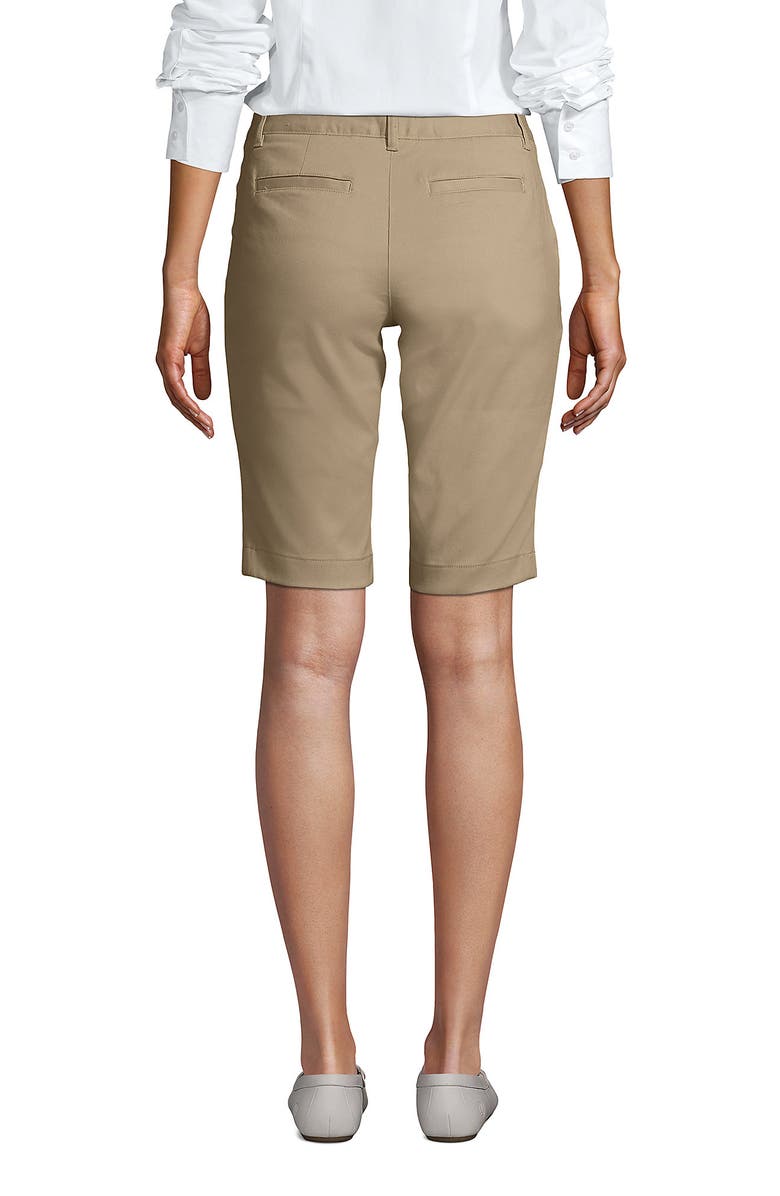 Lands' End School Uniform Young  Stretch Chino Bermuda Shorts, Alternate, color, Khaki