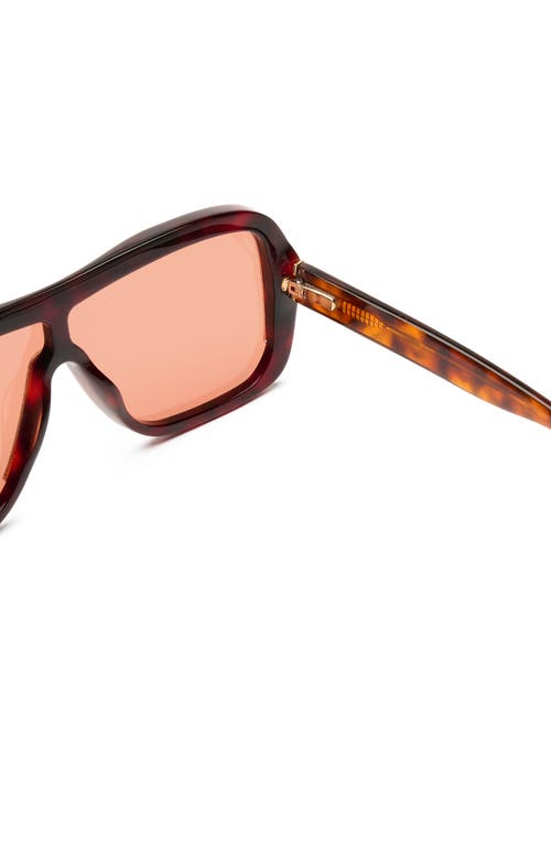 Dezi Afters Shield Sunglasses In Fiery Tortoise/orange