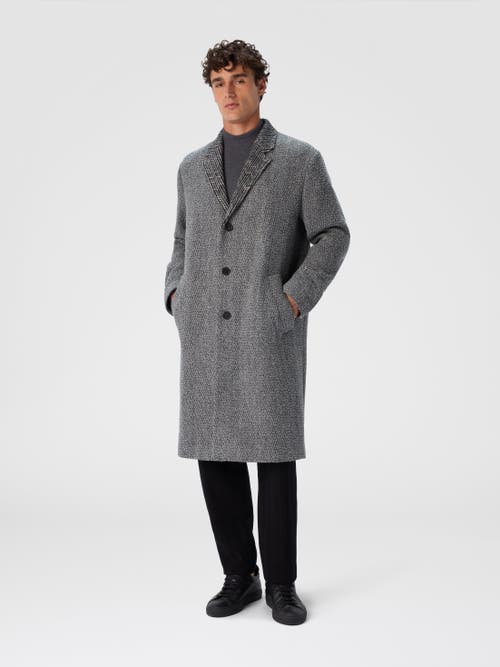 Missoni Wool Cloth Coat With Chevron Pattern In Gray