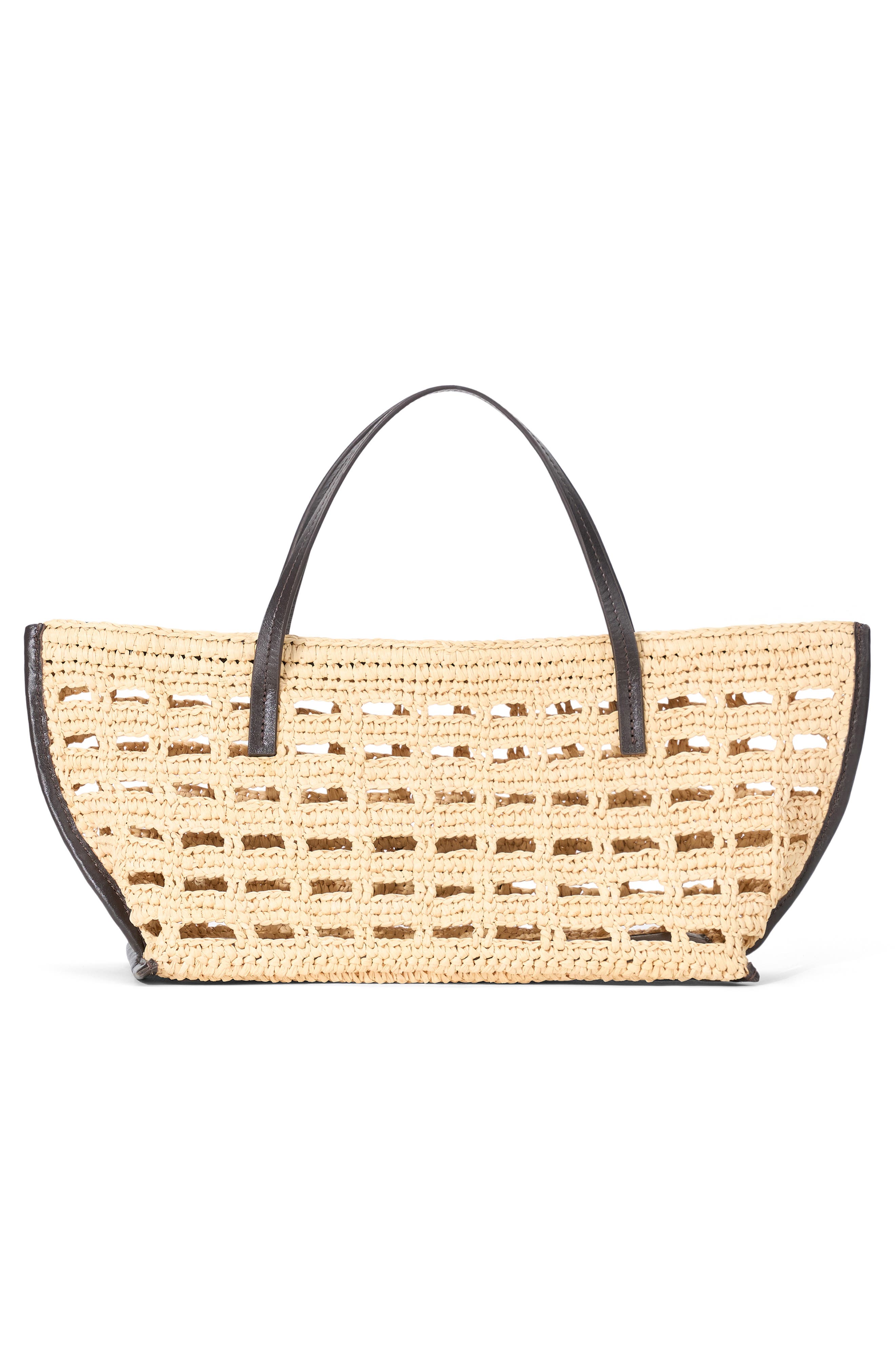 STAUD Mini Christos Raffia Tote, Alternate, color, Raffia Crochet