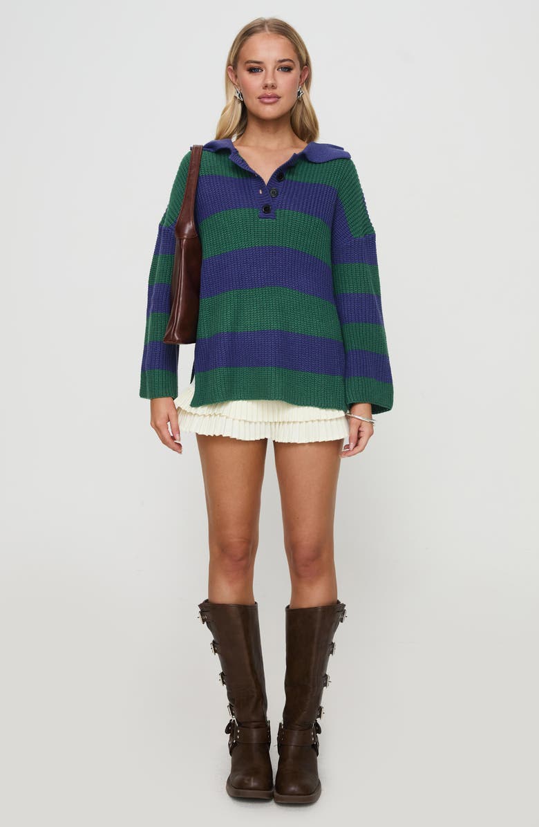 Princess Polly Olivah Stripe Collar Sweater, Alternate, color,