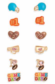 6-Pack Assorted Game Day Stud Earrings