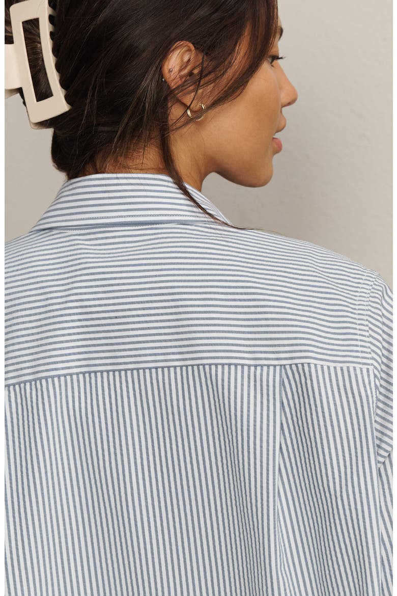 Saltair Oversize Seersucker Button-Up Shirt, Alternate, color, WASHED NAVY STRIPE