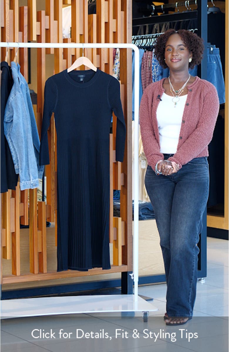 Rib Fit & Flare Sweater Dress, sales video thumbnail