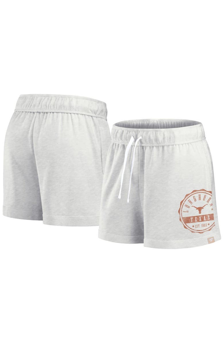 FANATICS Women's Fanatics Branded Oatmeal Texas Longhorns Win Badge Shorts, Main, color, 