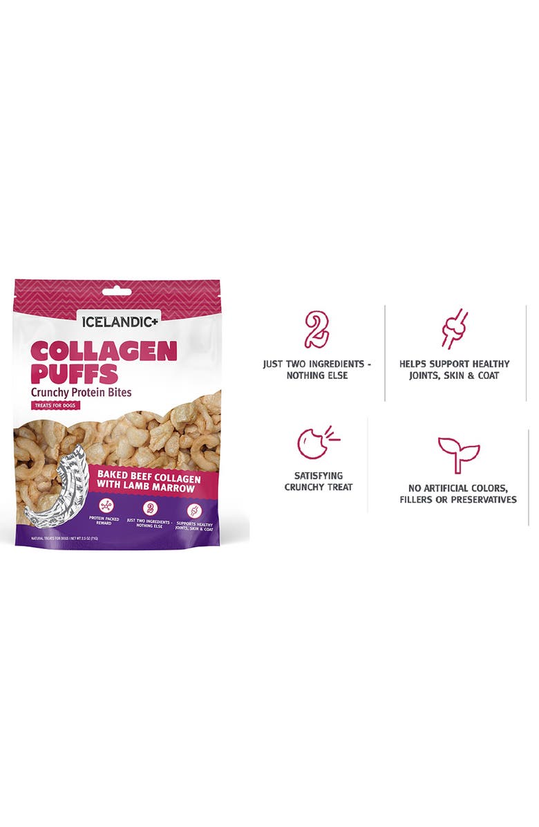 ICELANDIC+ Collagen Puffs Baked Beef Collagen w/ Lamb Marrow 2.5oz, Alternate, color, Multicolored