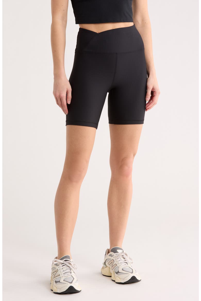 WonderLink Nola Rib Bike Shorts, Main, color, BLACK