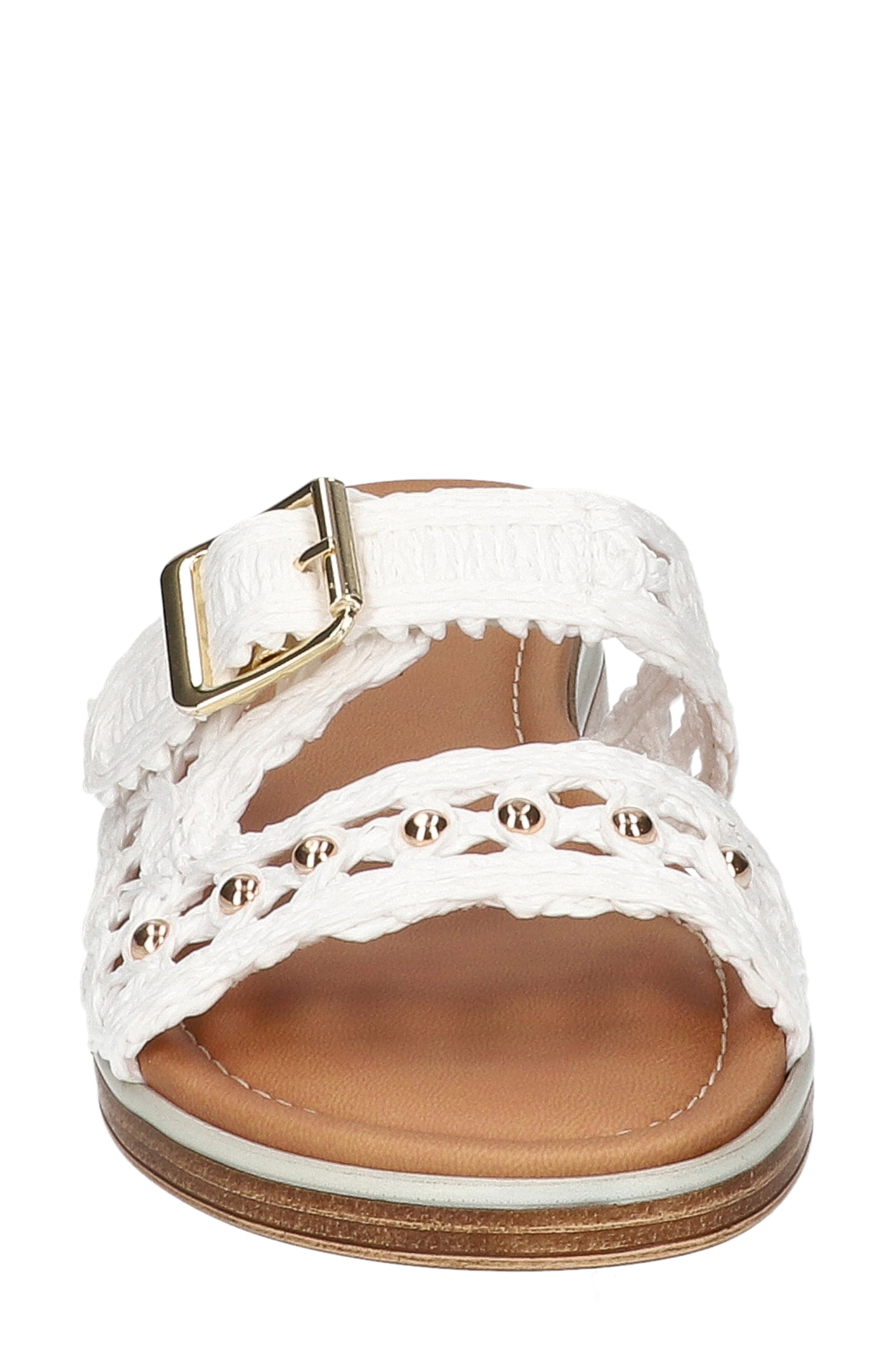 Bar-Italy Wedge Sandal, Alternate, color, WHITE RAFFIA