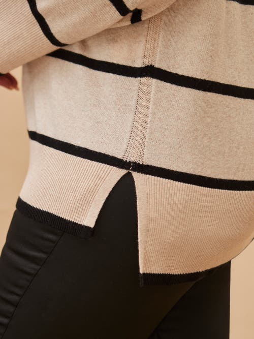 Live Unlimited Striped V-neck Jumper In Multi
