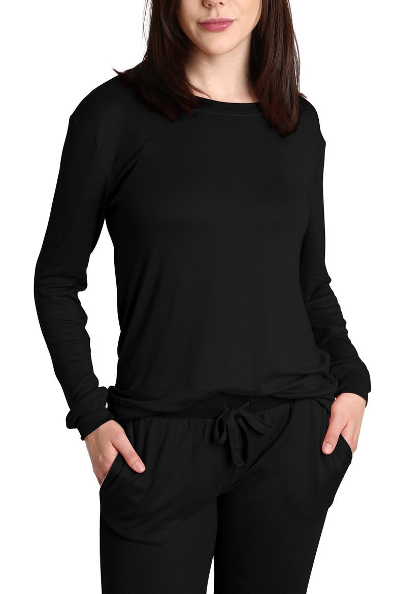 Long Pajamas, Alternate, color, BLACK