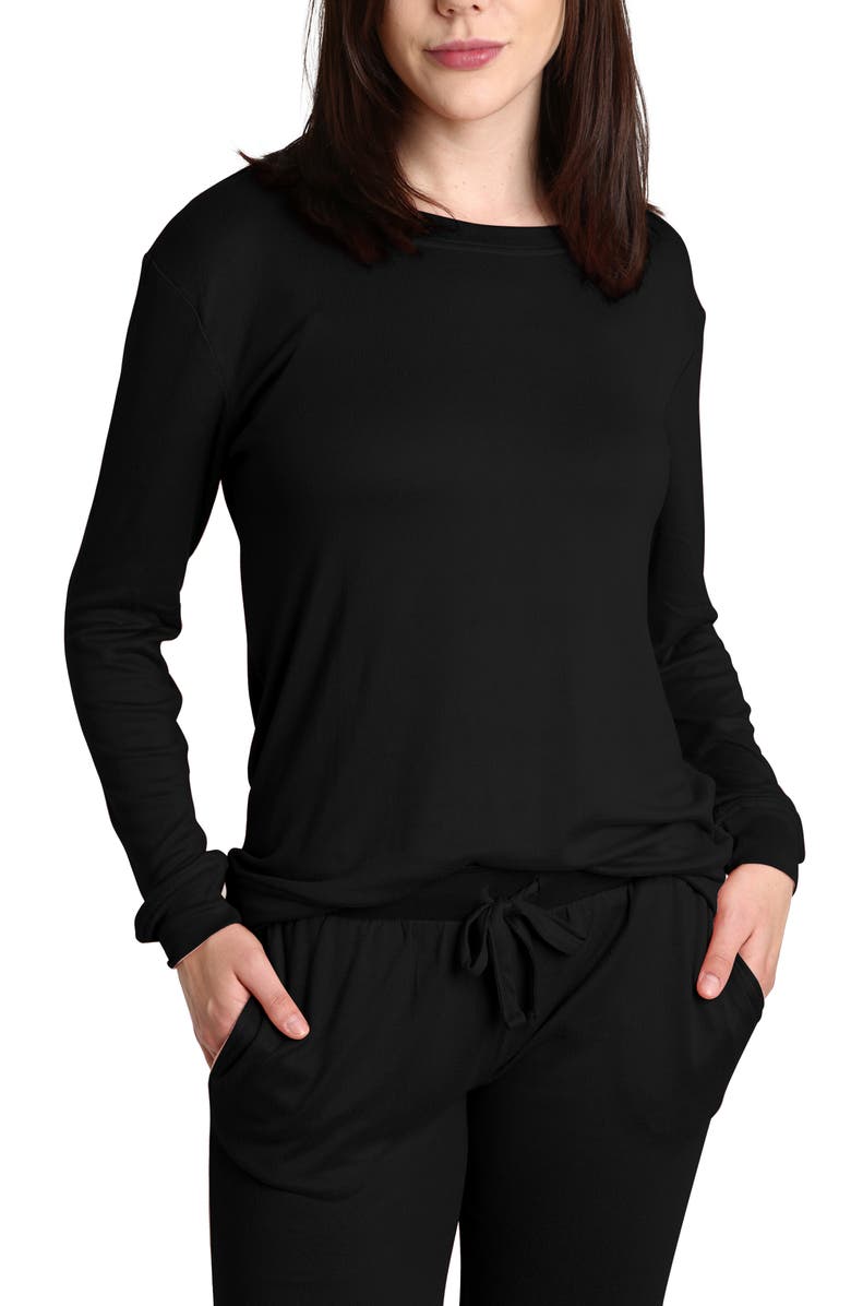 BLIS Long Pajamas, Alternate, color, Black