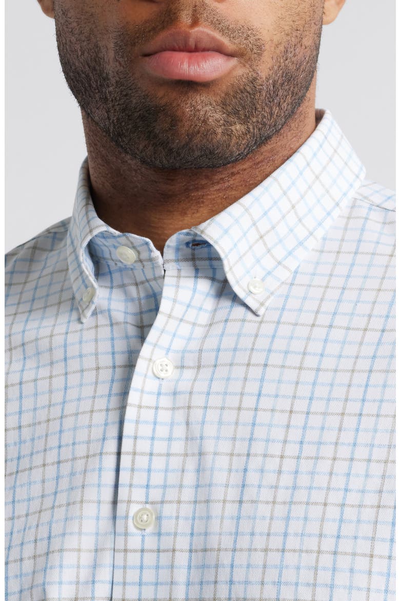 Paddock Plaid Button-Down Shirt, Alternate, color, MALIBLU