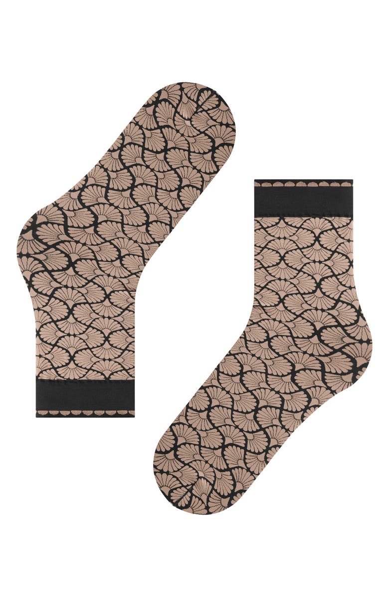 Falke Flair Epoque Crew Socks, Alternate, color, Walnut