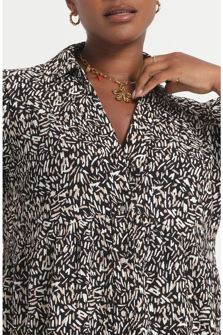 Abstract Print Jersey Dress, Alternate, color, BLACK/ NEUTRAL