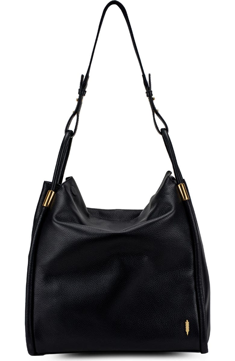 Thacker Tery Leather Hobo Bag, Main, color, Black