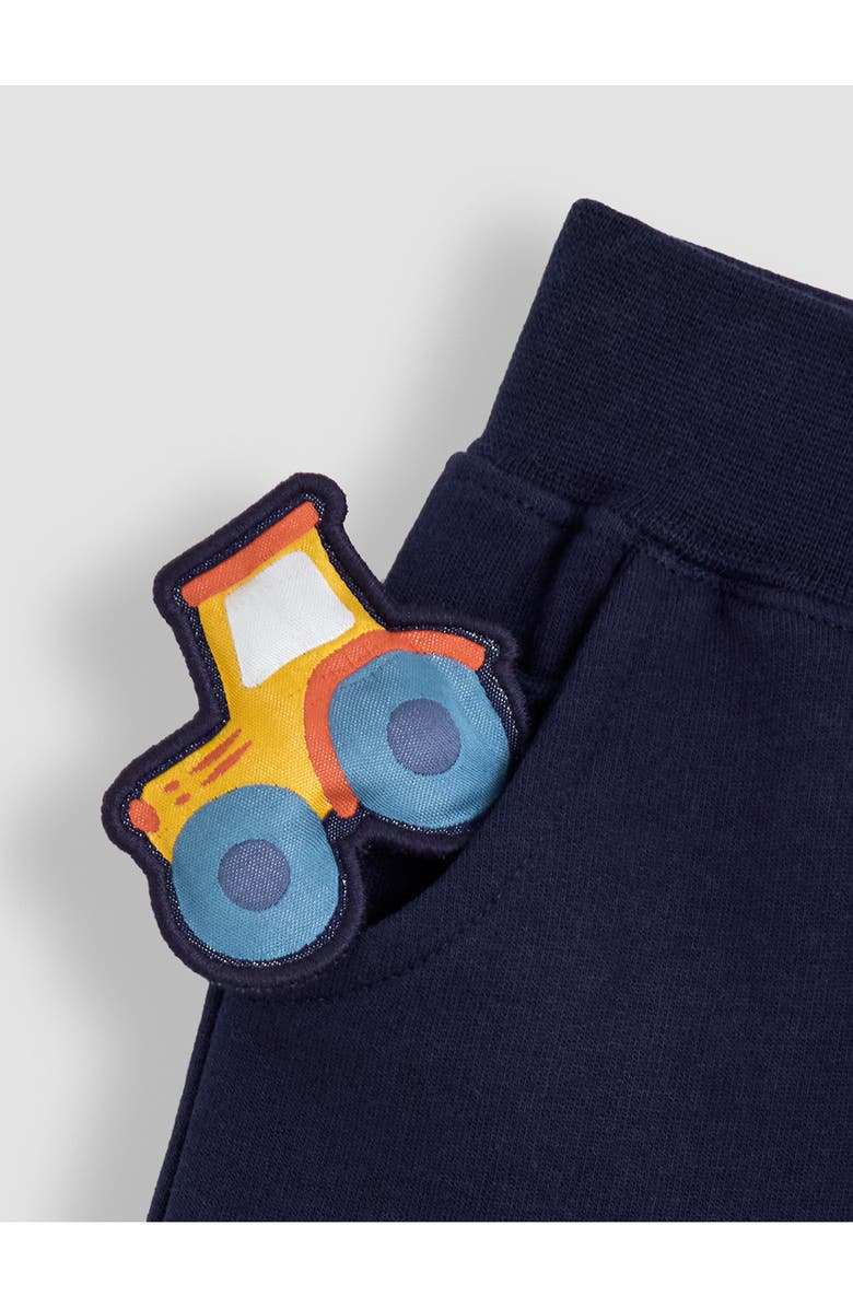 JOJO MAMAN BEBE Kids' Tractor Appliqué Colorblock Cotton Hoodie & Joggers Set, Alternate, color, Blue