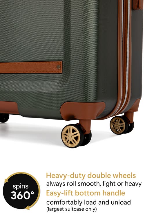 19v69 Italia Vintage 3 Piece Expandable Spinner Luggage Set In Green