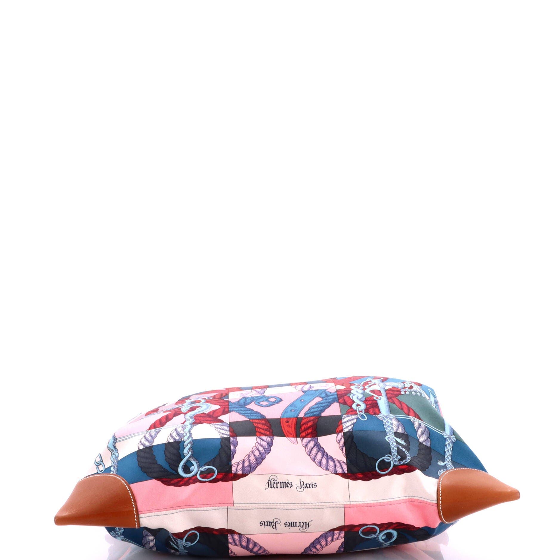 Silky City Bag Printed Silk and Leather GM, Alternate, color, Blue